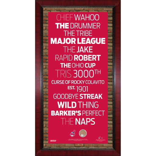 Cleveland Indians Subway Sign Wall Art 16x32 Frame w Authentic Dirt from Jacobs Field