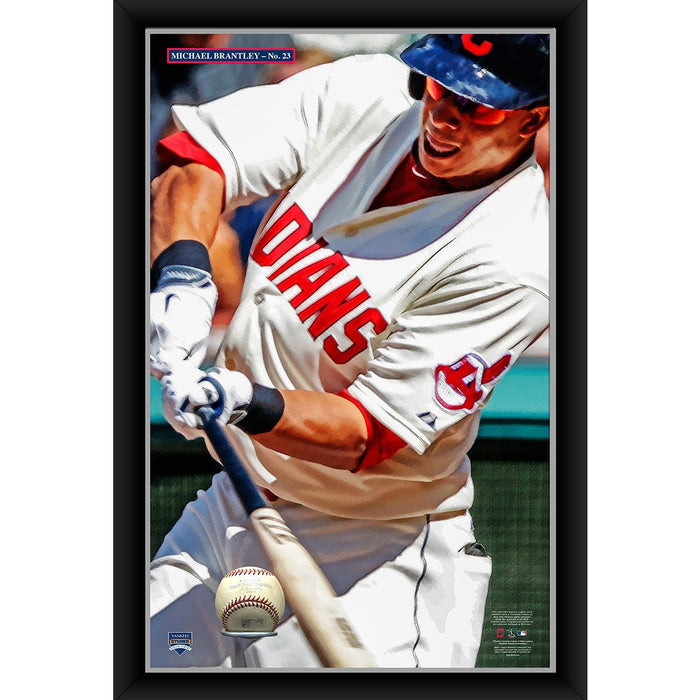 Michael Brantley 20x32 Baseball Holder Display w Game-Used Baseball (baseball is removable)