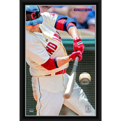 Nick Swisher 20x32 Baseball Holder Display w Game-Used Baseball (baseball is removable)