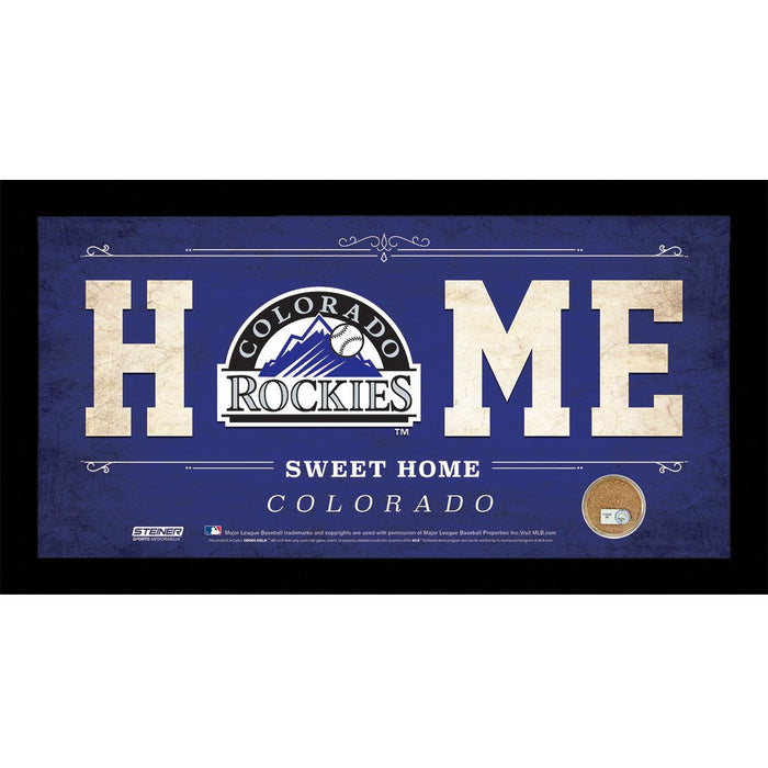 Colorado Rockies 6x12 Home Sweet Home Sign with Game-Used Dirt from Coors Field