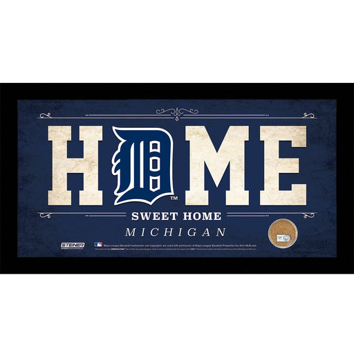 Detroit Tigers 10x20 Home Sweet Home Sign with Game-Used Dirt from Comerica Park