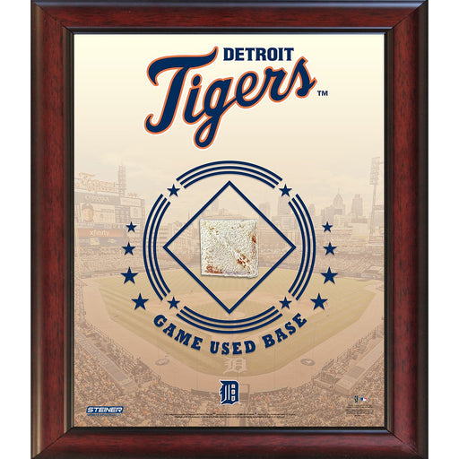 Detroit Tigers Game Used Base 11x14 Stadium Collage