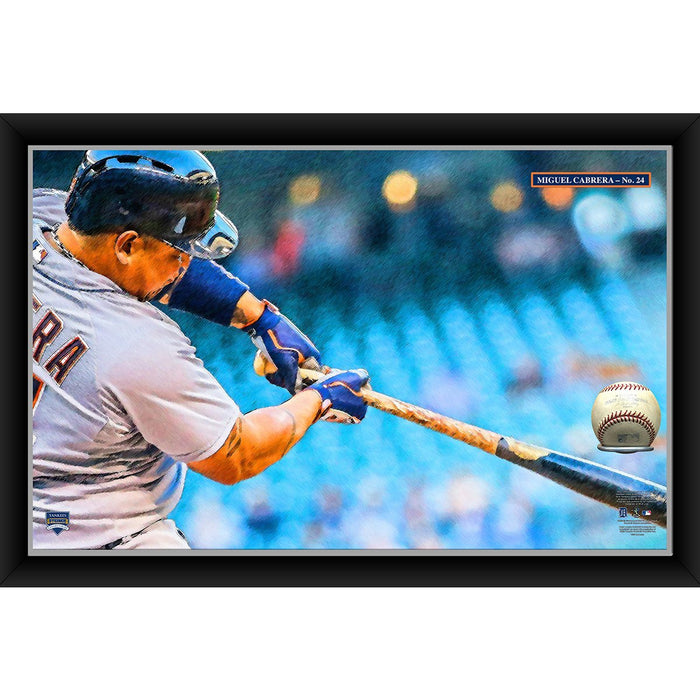 Miguel Cabrera 20x32 Baseball Holder Display w Game-Used Baseball (baseball is removable)