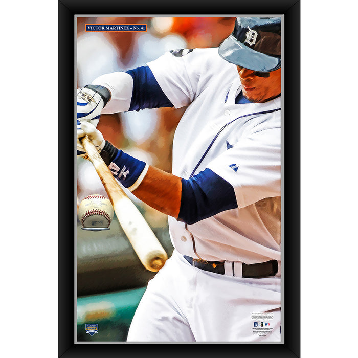 Victor Martinez 20x32 Baseball Holder Display w Game-Used Baseball (baseball is removable)