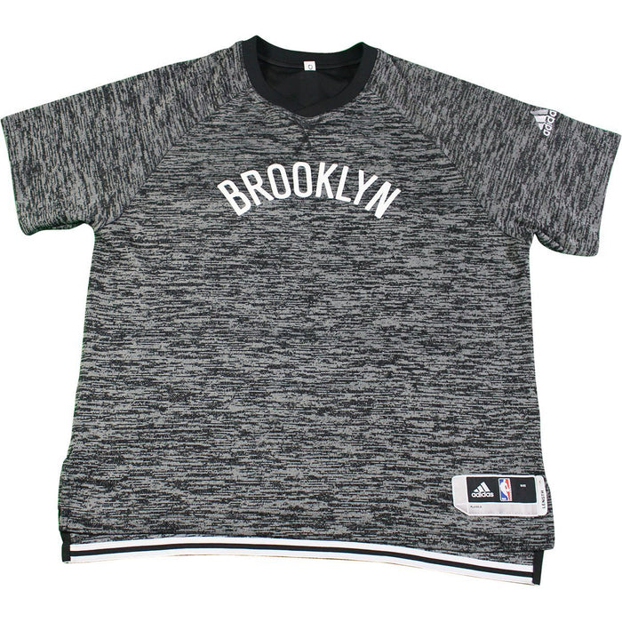 Brook Lopez #11 Brooklyn Nets Game Used Short Sleeve Grey Shooting Shirt (3XL)