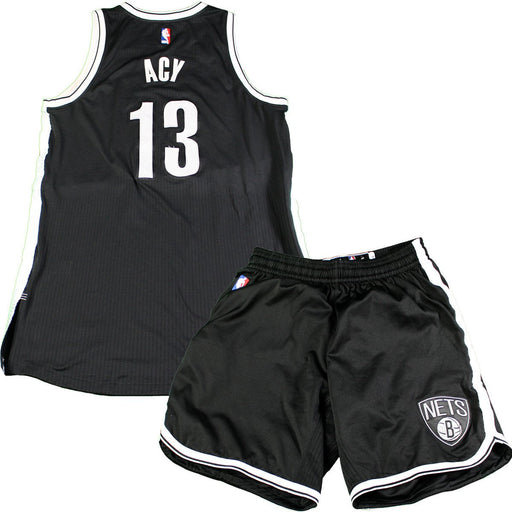 Qunicy Acy Brooklyn Nets Game Used #13 Black Jersey & Short Set