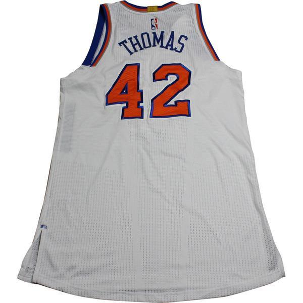 Lance Thomas New York Knicks Game Used #42 White Jersey (1/6/2017 @ Milwaukee Bucks)(2XL)(NKN05955)