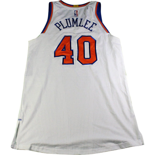 Marshall Plumlee New York Knicks 2016-17 Game Used #40 White Jersey (2/12/2017 vs. San Antonio Spurs)(Size 2XL)