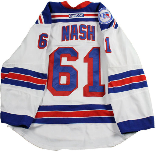 Rick Nash  New York Rangers 2016-2017 Game Used #61 White Jersey w/ 90th Anniversary Patch (Set 1 10/17/16- 11/21/16)(Size 56)