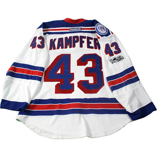 Steven Kampfer New York Rangers 2016-2017 Game Issued #43 White Jersey w/ 90th & 100th Anniversary Patches (Playoffs Rounds 1 & 2)(56)