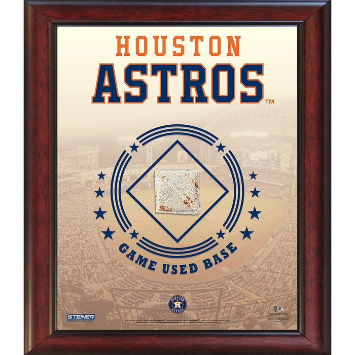 Houston Astros Game Used Base 11x14 Stadium Collage