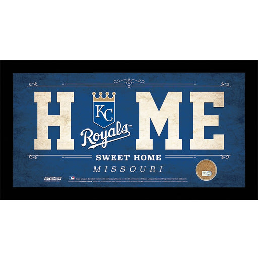 Kansas City Royals 6x12 Home Sweet Home Sign with Game-Used Dirt from Kauffman Stadium