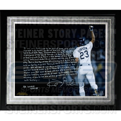 Kirk Gibson Facsimile 88 Game Winning HR Framed Metallic 16x20 Story Photo