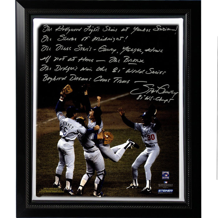 Steve Garvey Facsimile 81 WS Celebration Story Stretched Framed 22x26 Story Canvas