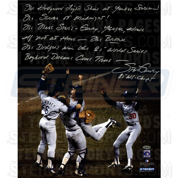 Steve Garvey Signed Los Angeles Dodgers Celebrating 16x20 Story Photo