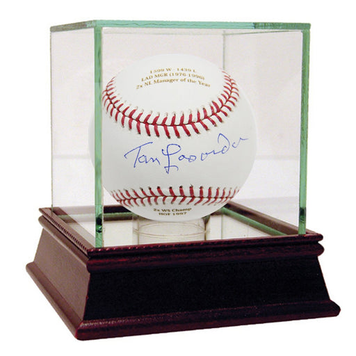 Tommy Lasorda Autographed and Engraved Career Stats MLB Baseball