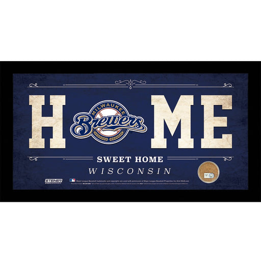 Milwaukee Brewers 6x12 Home Sweet Home Sign with Game-Used Dirt from Miller Park