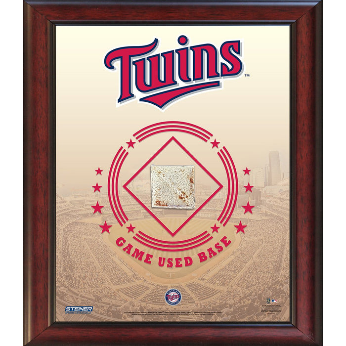 Minnesota Twins Game Used Base 11x14 Stadium Collage