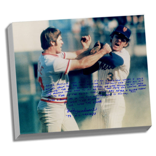 Bud Harrelson Facsimile Fighting Rose Story Stretched 16x20 Story Canvas