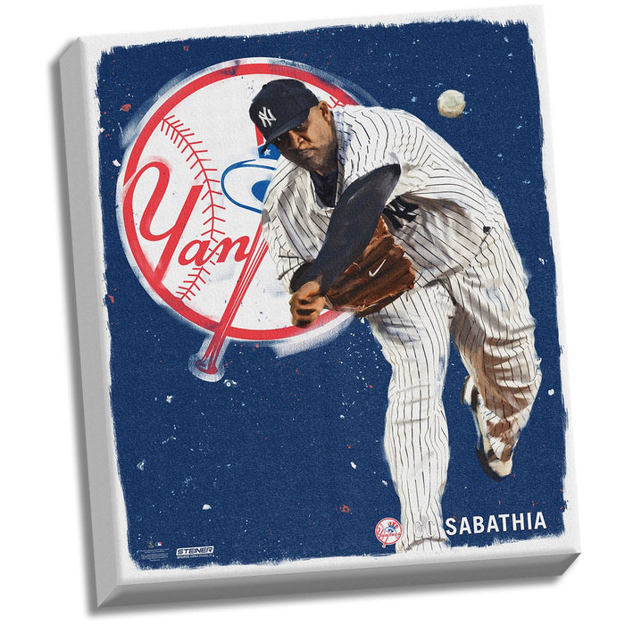 CC Sabathia Digital Painting Graphic 22x26 Canvas