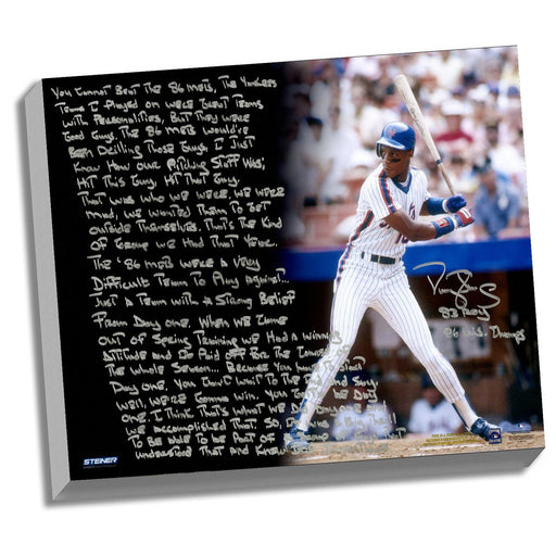 Darryl Strawberry Facsimile 1986 Mets Story Stretched 16x20 Story Canvas