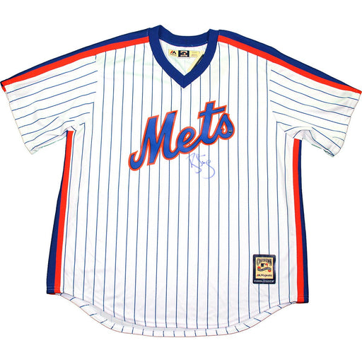 Darryl Strawberry Signed Cooperstown Collection Majestic Replica Mets White Jersey