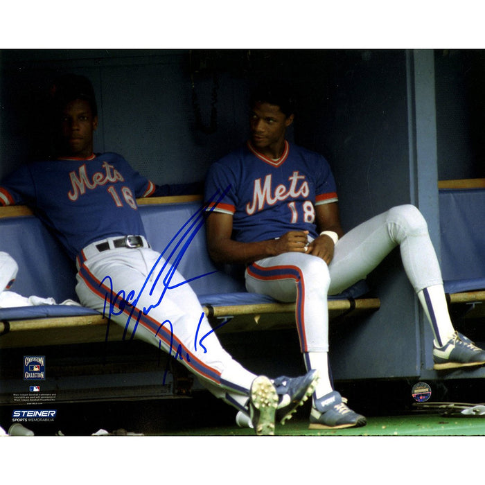 Dwight Gooden Signed 8x10 Sitting In Dugout With Strawberry w Dr. K Insc