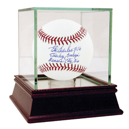 Ed Charles Signed MLB Baseball w Charlie Finleys Kansas City As insc