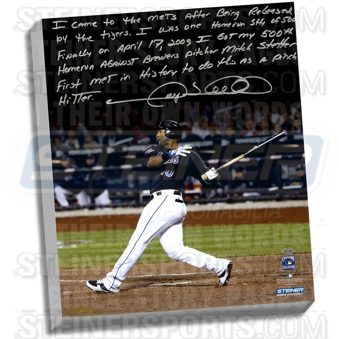 Gary Sheffield Facsimile 500th Home Run Stretched 22x26 Story Canvas