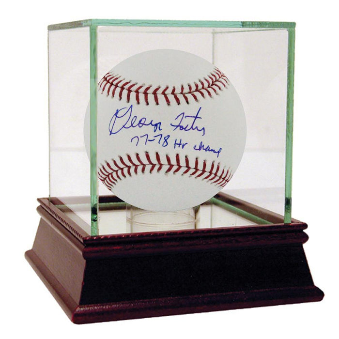 George Foster Signed MLB Baseball w 77-78 HR Champs nsc