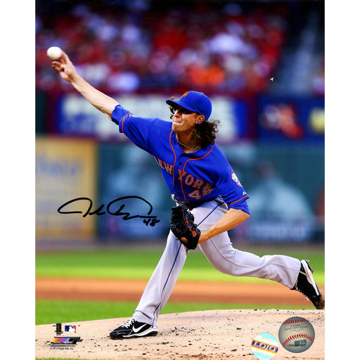 Jacob deGrom Signed New York Mets Vertical Pitching 8x10 Photo (LOJO Sports)