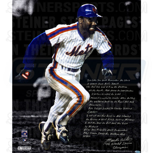 Mookie Wilson Signed WS Game 6 20x24 Story Photo