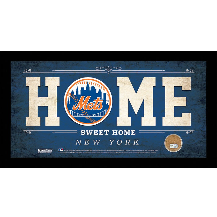 New York Mets 6x12 Home Sweet Home Sign with Game-Used Dirt from Citi Field