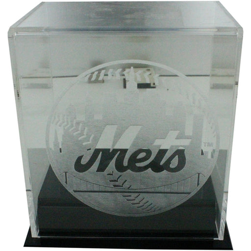 NY Mets Engraved Acrylic Baseball Case