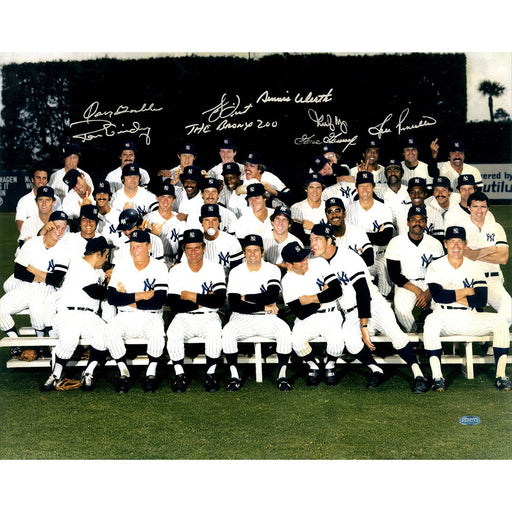 1978 New York Yankees Multi-Signed 16x20 Finger Team Photo Gossage Guidry Piniella Dent The Bronx Zoo Gamble May Werth