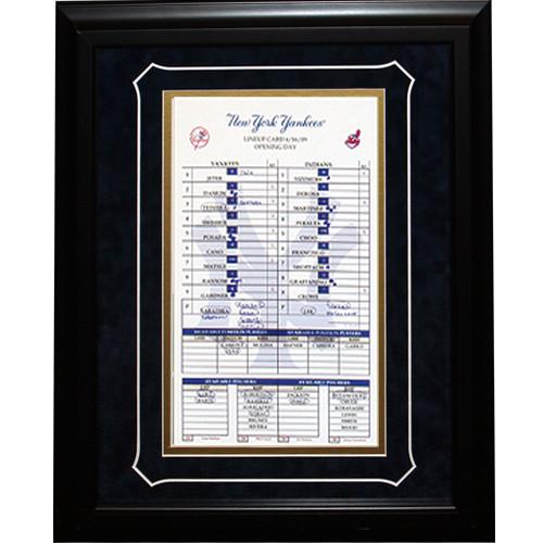 2009 Yankees Opening Day Replica Line- Up Card Framed 16x19 Collage