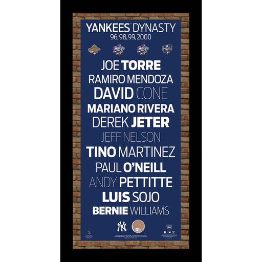 96 98 99 00 New York Yankees Champs Player Names Subway Sign Wall Art 9.5x19 Photo w Authentic Dirt from Yankee Stadium