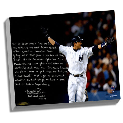 Aaron Boone Facsimile 2003 ALCS Game 7 Walk-Off Story Stretched 16x20 Story Canvas