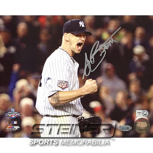 AJ Burnett 2009 WS Pump Fist Celebration Horizontal 8x10 Photo (MLB Auth)