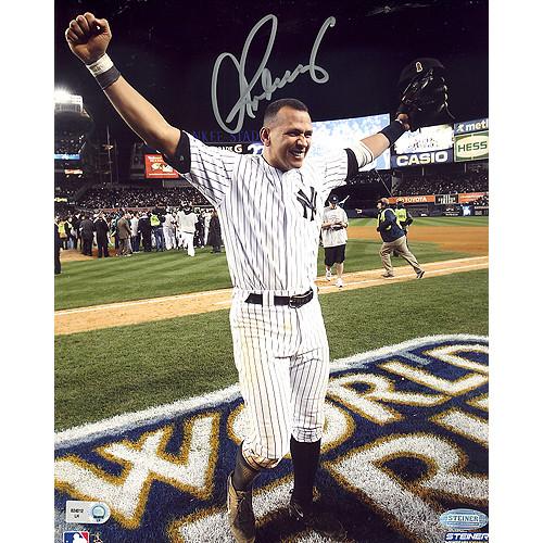 Alex Rodriguez 2009 WS Arms Raised Celebration Vertical 8x10 Photo (MLB Auth)