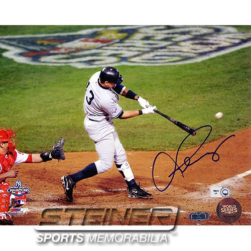 Alex Rodriguez 2009 WS Game 5 8th Inning Double Away Jersey Horizontal 8x10 Photo (MLB Auth)