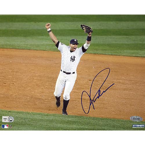 Alex Rodriguez Signed 2009 WS Arms Raised Celebration Horizontal 8x10 Photo (MLB Auth)