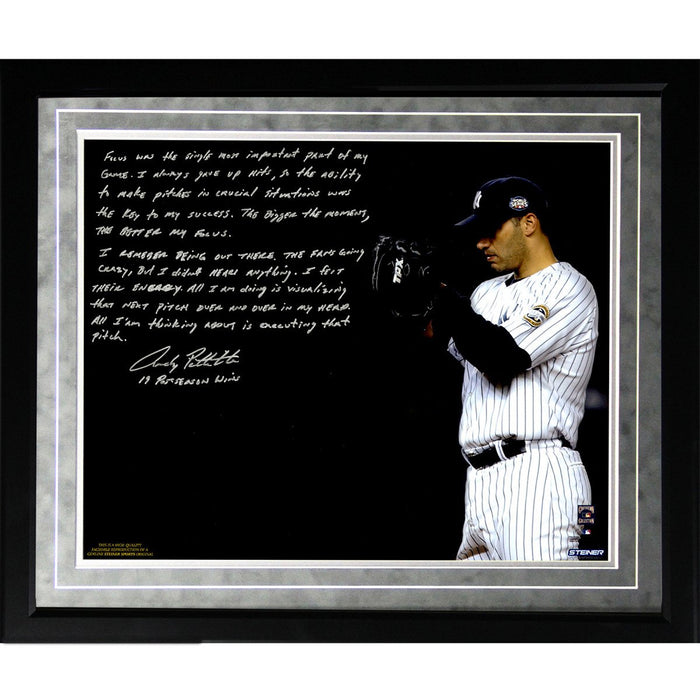 Andy Pettitte Facsimile Postseason Focus Framed Metallic 16x20 Story Photo