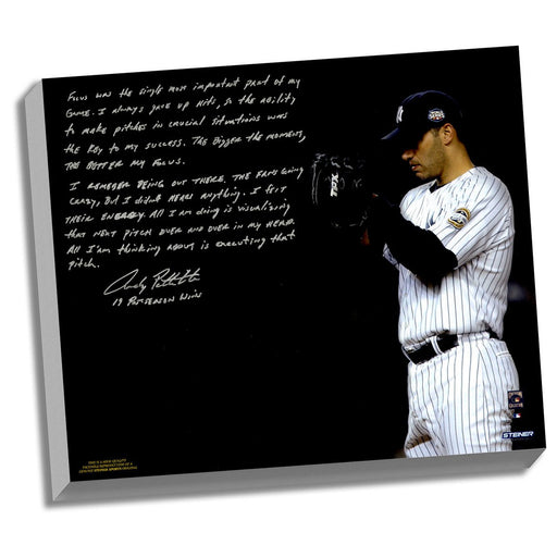 Andy Pettitte Facsimile Postseason Focus Stretched 16x20 Story Canvas