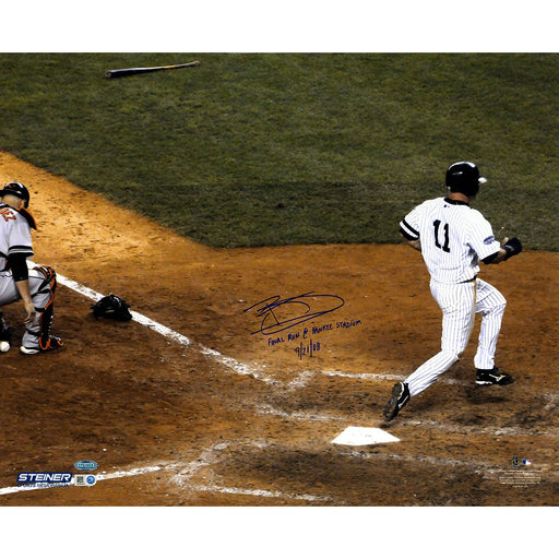 Brett Gardner Signed 16x20 photo Scoring Final Run at Old Yankee Stadium w Final Run @ Yankee Stadium 92108 insc.