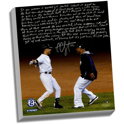 CC Sabathia Facsimile Jeters Yankee Farewell Story Stretched 16x20 Canvas