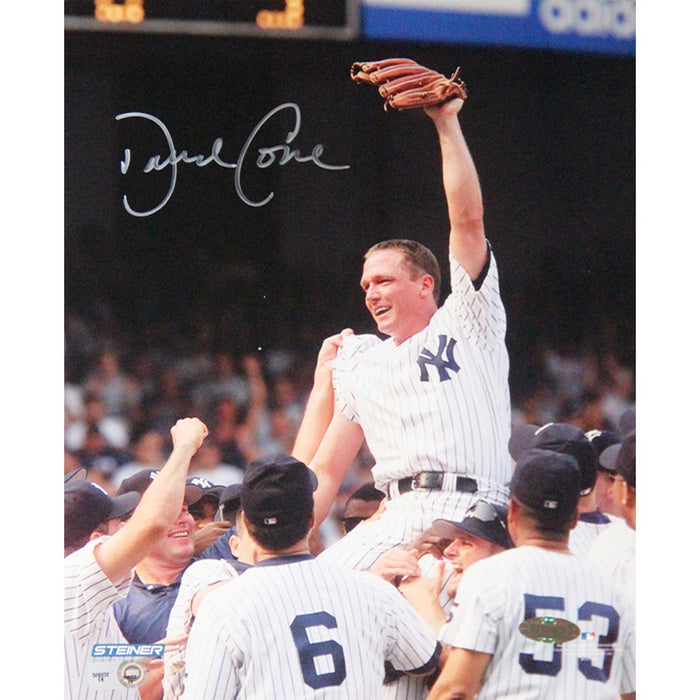 David Cone Perfect Game Carry Off Signed 8x10 Vertical Photo