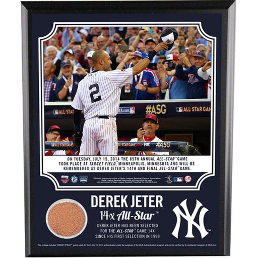 Derek Jeter 14 Time All Star 8x10 Plaque with Dirt from Target Field