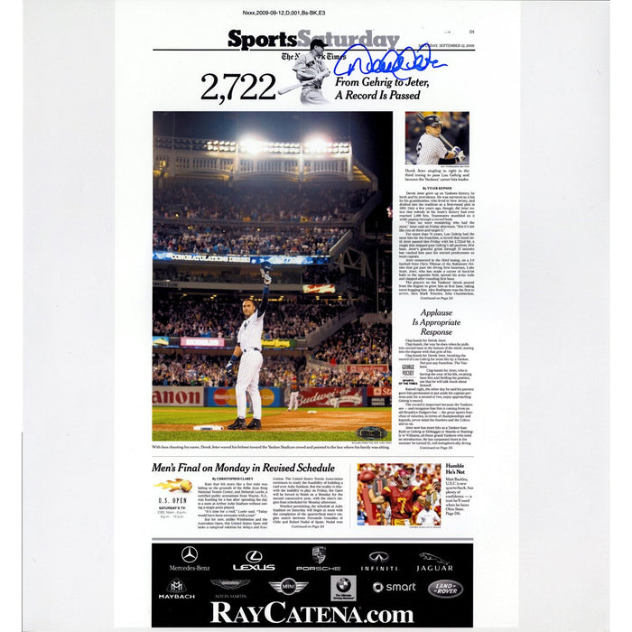 Derek Jeter 2722 New York Times Cover 11x14 Print (NYT Exclusive)