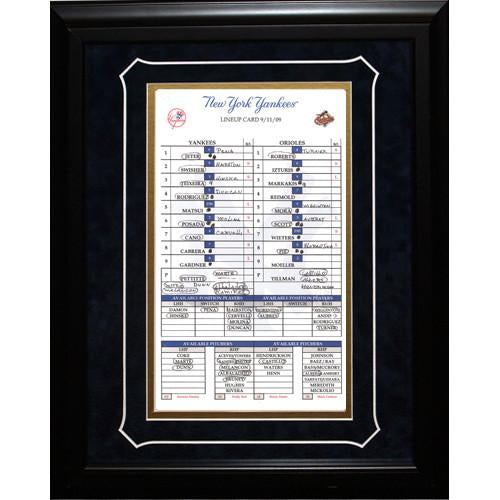 Derek Jeter All Time Yankees Hit Leader 14x20 Framed Replica Line Up Card